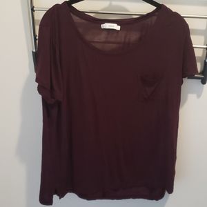 Vince maroon pocket t-shirt size L.